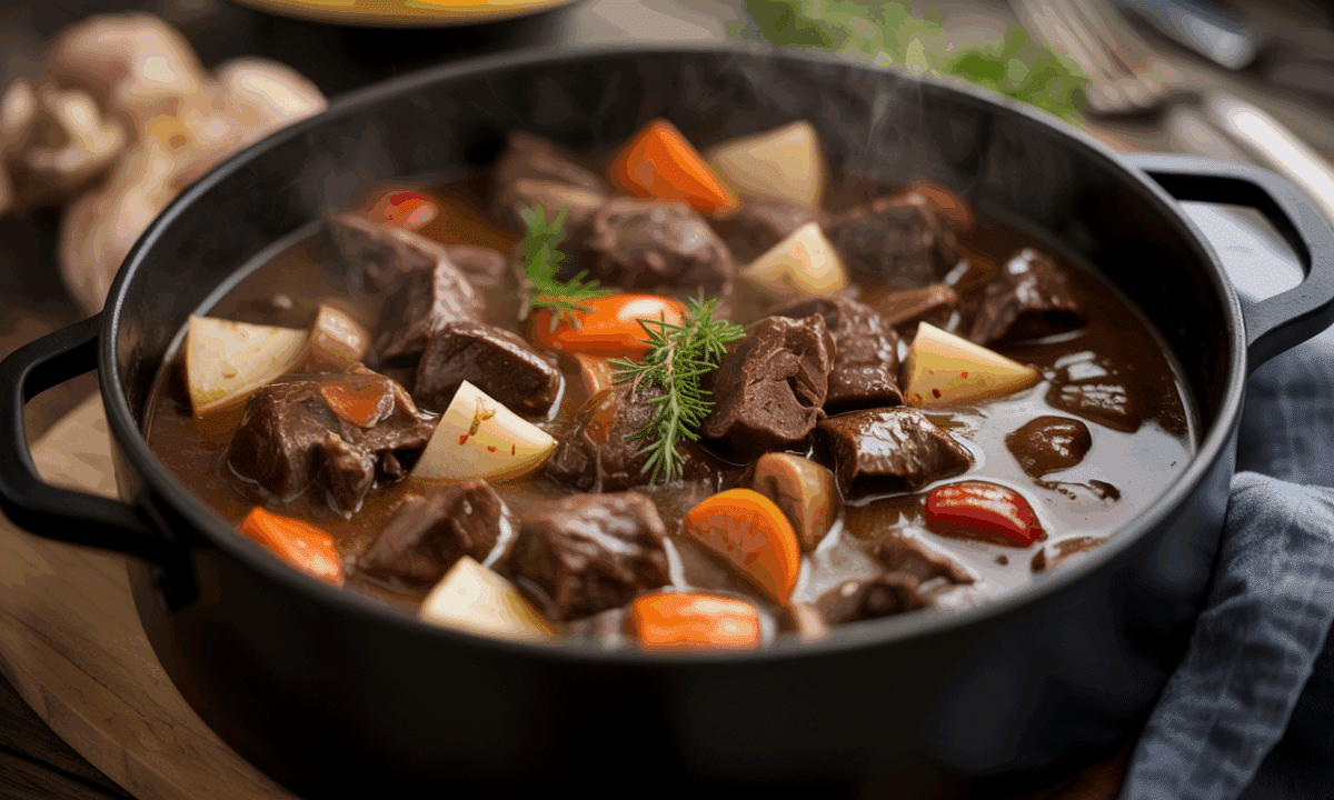 découvrez la recette maison du bœuf bourguignon mijoté lentement, aux saveurs riches et réconfortantes, parfaite pour séduire tous vos invités.