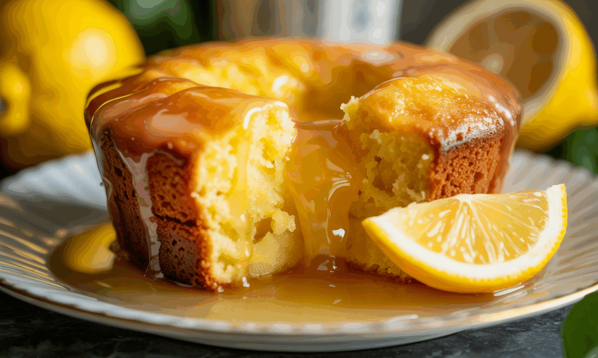 découvrez ce cake moelleux au citron, délicatement imbibé de sirop, qui fond en bouche et embaume votre maison d'un parfum irrésistible en un instant.