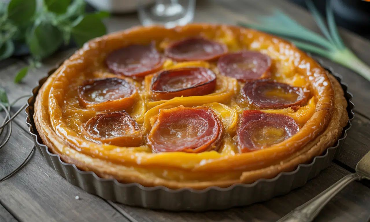 découvrez notre tatin courge-lardons dorée et fondante, une recette savoureuse qui séduira toute la table dès la première bouchée.
