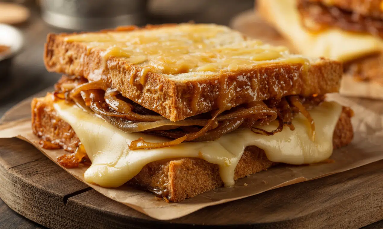 découvrez le croque maison au comté et oignons confits, une recette savoureuse alliant fondant, doré et croustillant pour une explosion de saveurs qui ravira vos papilles.