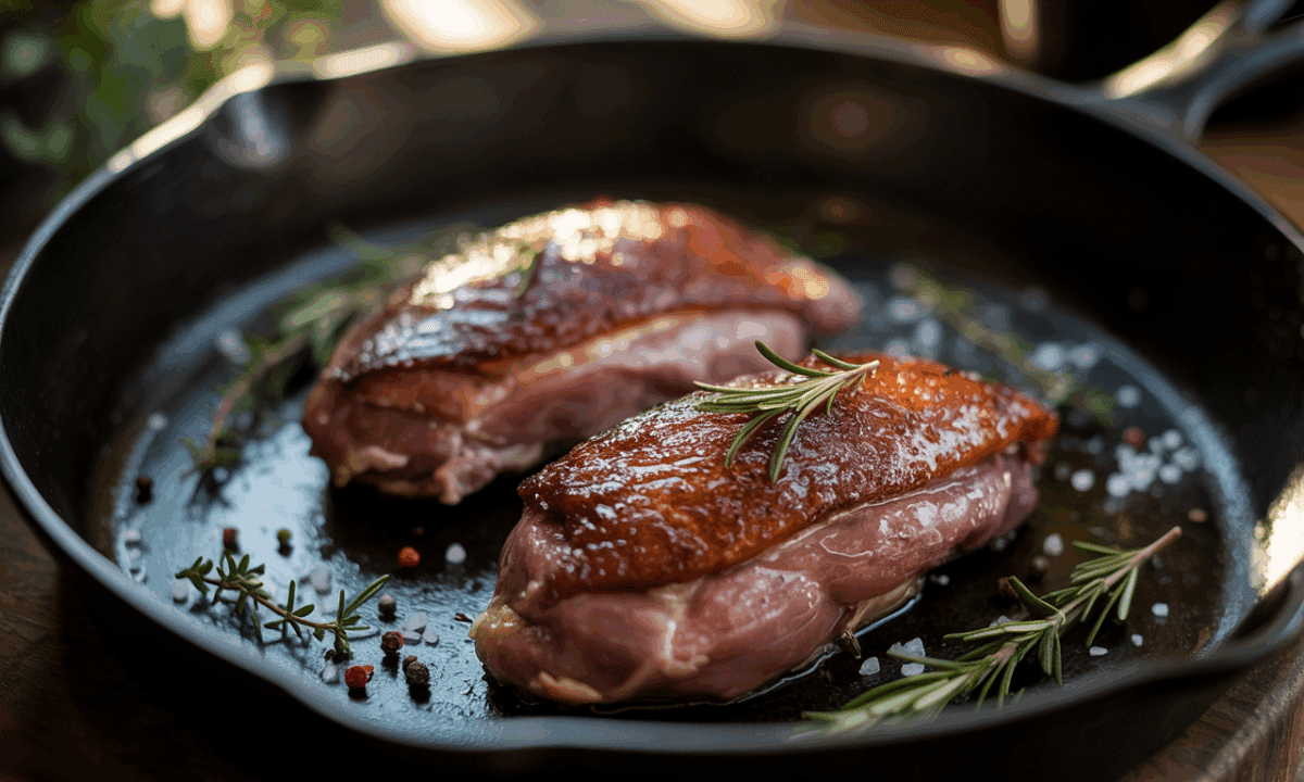 découvrez ma recette inratable d'aiguillettes de canard à la poêle, tendre et savoureuse, parfaite pour un repas gourmand et rapide.