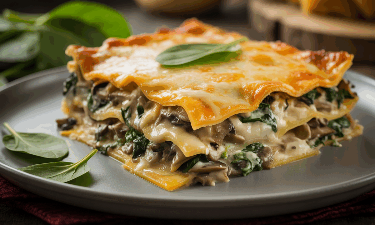 découvrez notre lasagne crémeuse aux champignons et épinards, un plat familial savoureux et réconfortant qui séduit tous les palais à chaque bouchée.