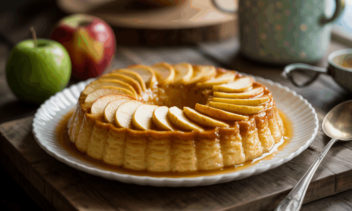 découvrez le secret gourmand de nos grands-mères avec ce flan fondant aux pommes dorées et douceur de vanille, un délice vintage qui ravira toute la famille à chaque repas.