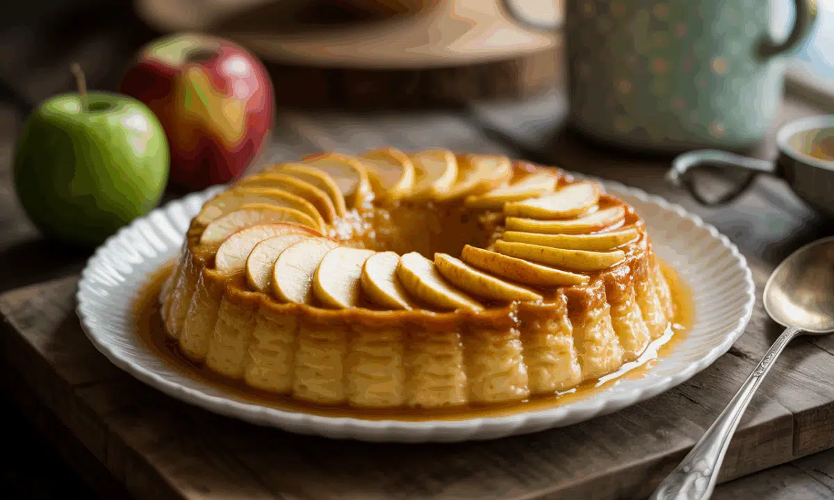 découvrez le secret gourmand de nos grands-mères avec ce flan fondant aux pommes dorées et douceur de vanille, un délice vintage qui ravira toute la famille à chaque repas.