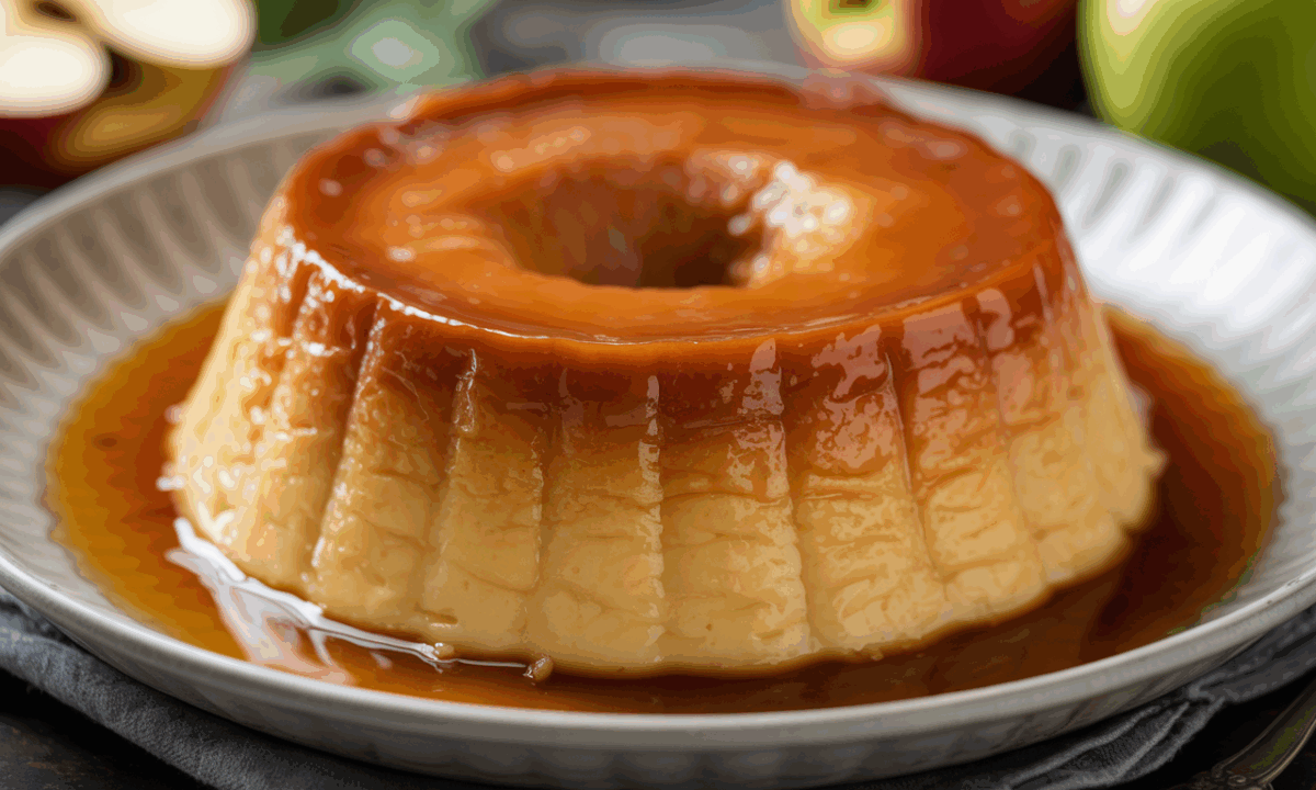 découvrez la recette ancestrale du flan tendre aux pommes caramélisées et parfum de vanille, un dessert délicieux qui ravit petits et grands.