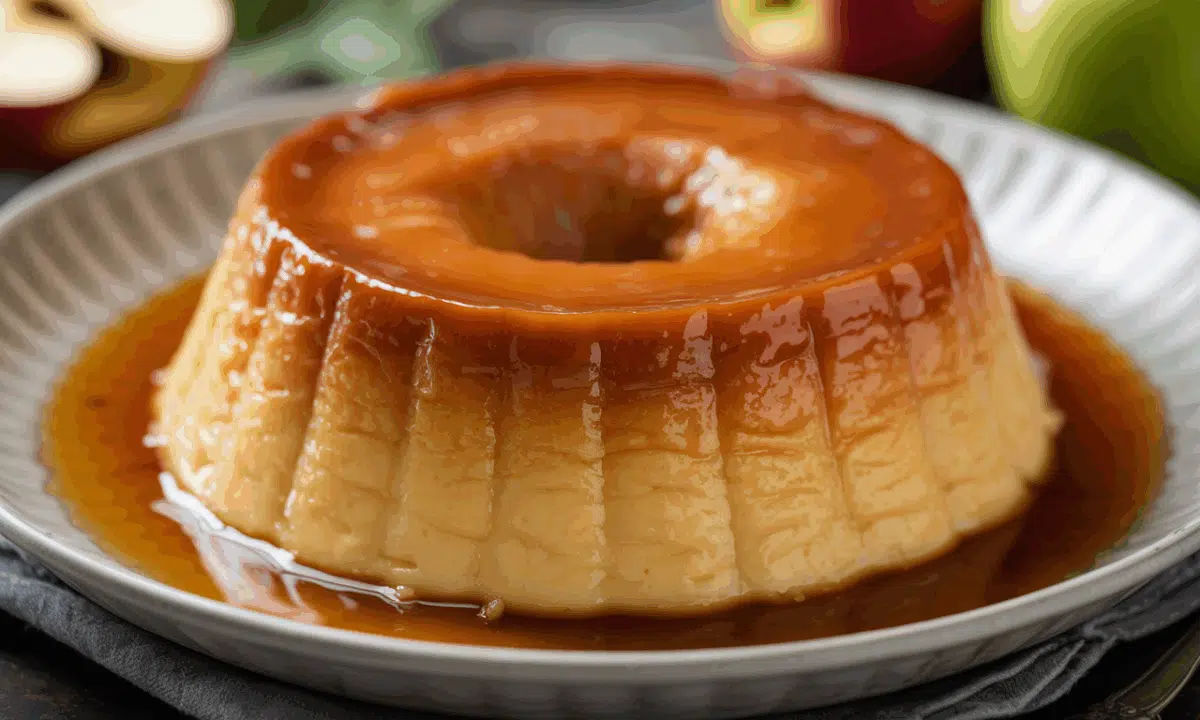 découvrez la recette ancestrale du flan tendre aux pommes caramélisées et parfum de vanille, un dessert délicieux qui ravit petits et grands.