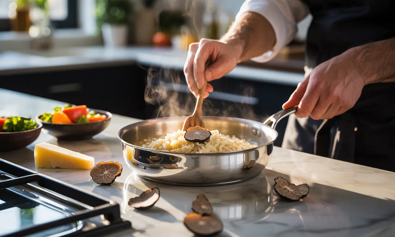 découvrez notre recette de risotto parfumé à la truffe, une préparation crémeuse et élégante qui sublime votre dîner en une expérience gastronomique inoubliable.