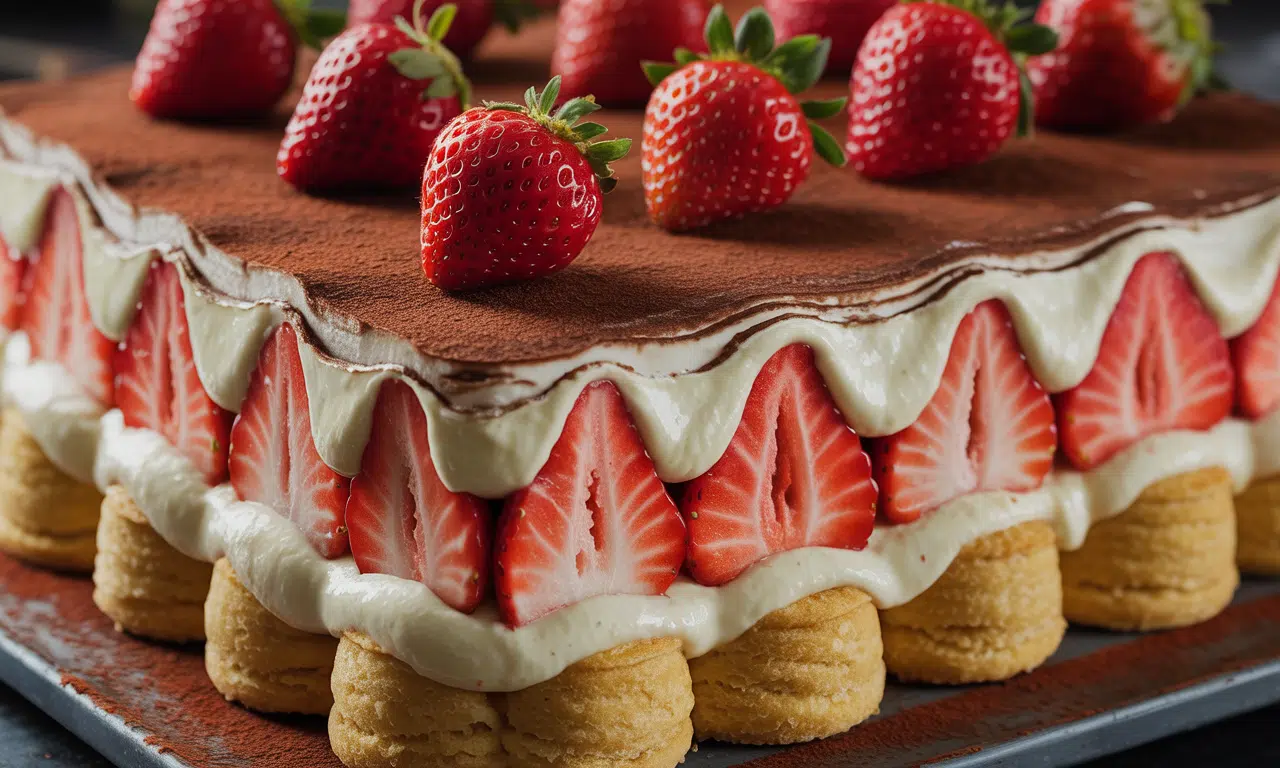 découvrez le tiramisu façon charlotte aux fraises, une recette gourmande alliant la douceur crémeuse, le biscuit fondant et la fraîcheur acidulée des fraises pour un dessert irrésistible.