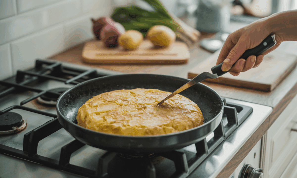 découvrez la recette authentique de la tortilla espagnole aux pommes de terre et oignons caramélisés, une douceur fondante qui ravira tous les amateurs de saveurs gourmandes.