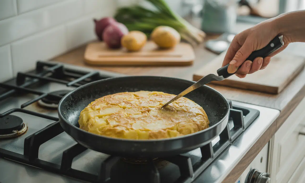 découvrez la recette authentique de la tortilla espagnole aux pommes de terre et oignons caramélisés, une douceur fondante qui ravira tous les amateurs de saveurs gourmandes.